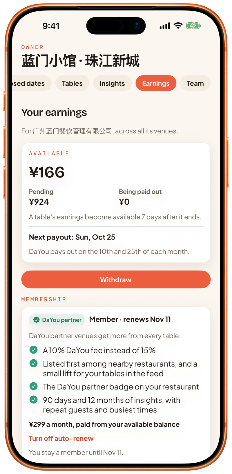 Your earnings: available, pending and payout day